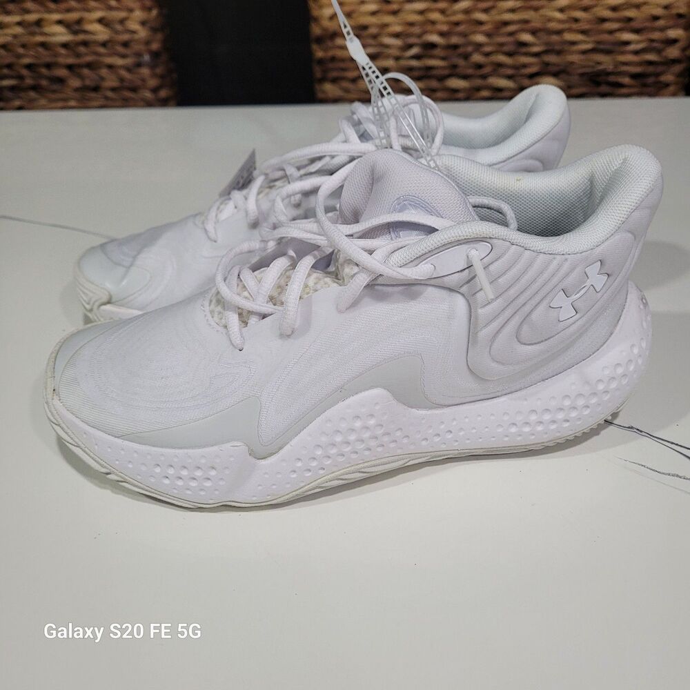 NEW Under Armour UA Unisex Basketball Shoes Micro G Sneakers WHITE M7.5 W9 SB8 - Picture 5 of 11